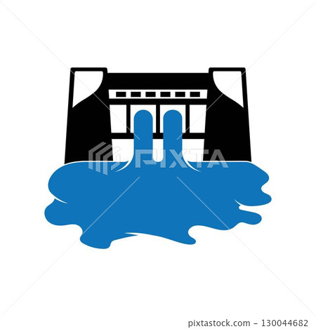 Water dam logo icon,illustration design 130044682