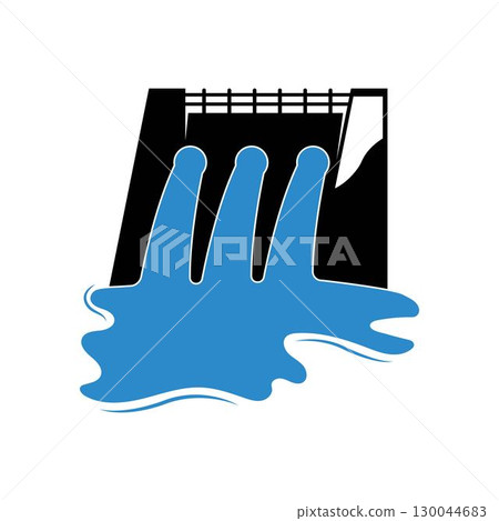 Water dam logo icon,illustration design 130044683
