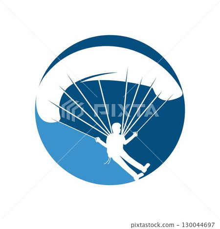 Skydiving logo design vector template, Parachuting design Skydiving logo design vector template, Parachuting design 130044697