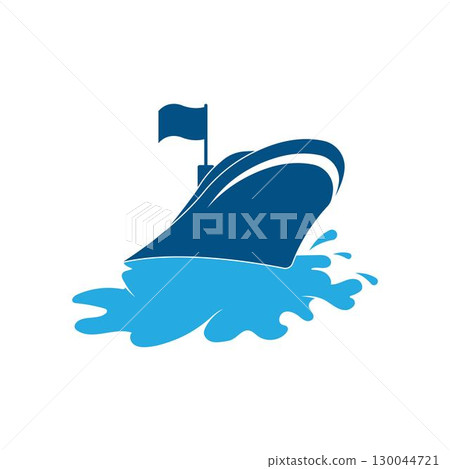 cruise ship Logo Template vector icon 130044721