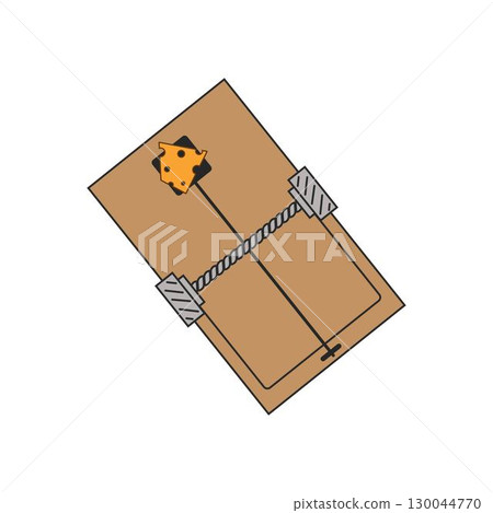Mouse trap logo vector illustration 130044770