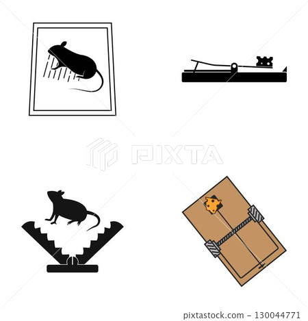 Mouse trap logo vector illustration 130044771