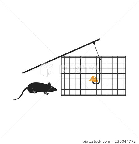 Mouse trap logo vector illustration 130044772