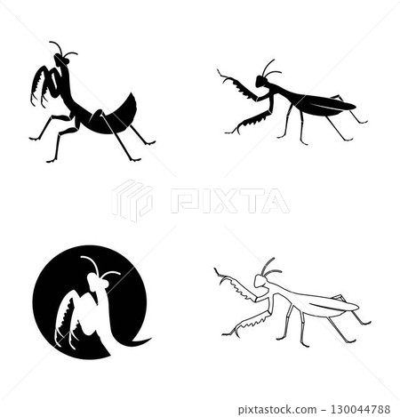 praying mantis icon design template 130044788
