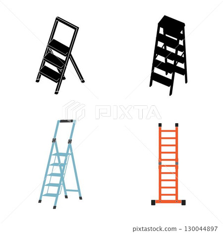 Folding ladder icon vector illustration symbol 130044897