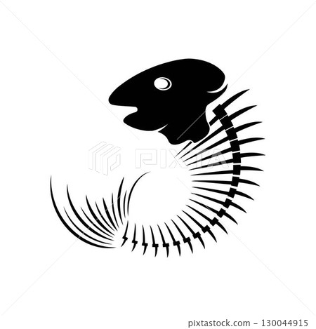 fish skeleton bone icon vector illustration design 130044915