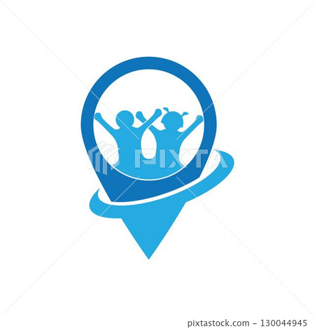 kids play point logo. Kids play place logo design 130044945