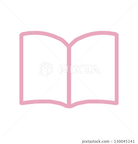 簡單的粉紅色書籍、筆記本圖示（無文字） 130045141
