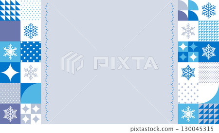 Snowflake tile pattern frame/background material (landscape 16:9) Snowflake tile pattern frame/background material (landscape 16:9) 130045315