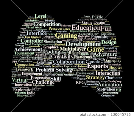 Game Dynamics Word Cloud. Core Concepts Of Gaming, Esports, Development, And Design Game Dynamics Word Cloud. Core Concepts Of Gaming, Esports, Development, And Design 130045755
