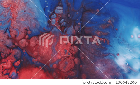 Paint drop. Splatter water. Defocused blue red purple color flowing chemical emulsion round texture spilling on abstract background. Paint drop. Splatter water. Defocused blue red purple color flowing chemical emulsion round texture spilling on abstract background. 130046200