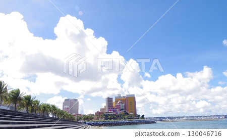 Depot Island and the blue sky in Mihama, Chatan Town, Okinawa Prefecture Depot Island and the blue sky in Mihama, Chatan Town, Okinawa Prefecture 130046716