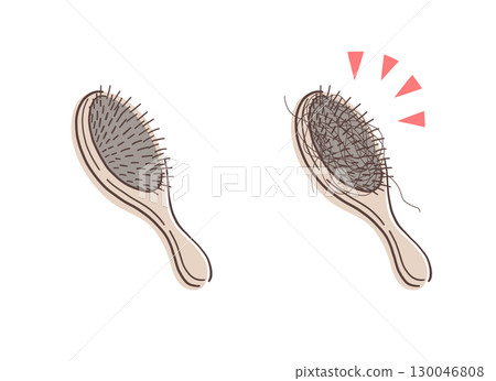 插畫組有頭髮的毛刷 130046808