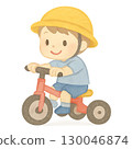 一個男孩騎三輪車 130046874