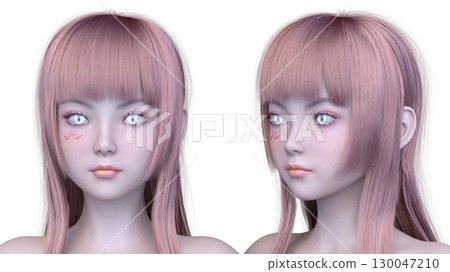女人的臉的特寫 女人的臉的特寫 130047210