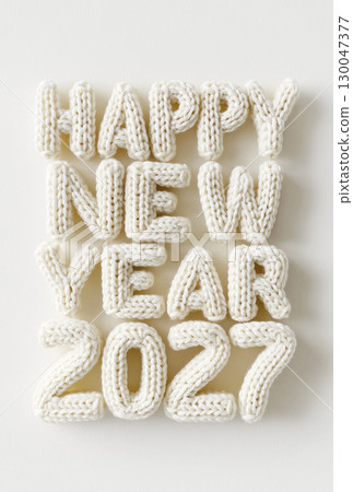 2027 New Year's card design: woven 3D letters (postcard size) 130047377