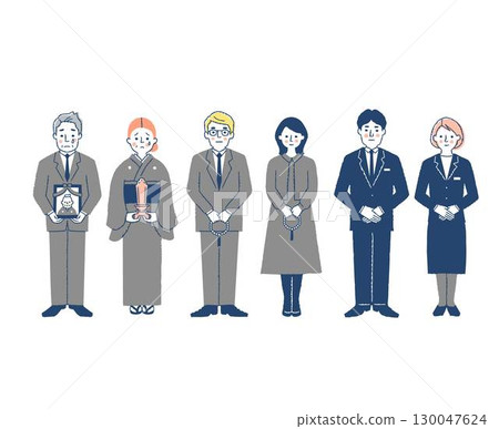 葬禮參加者、主悼念者、儀式工作人員 130047624