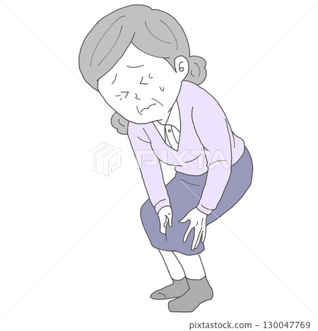 Senior woman with knee sore Senior woman with knee sore 130047769