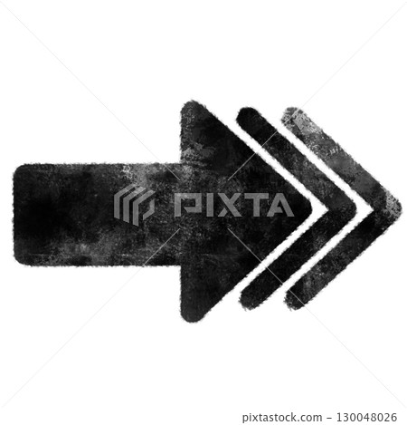 Illustration of a black guide arrow in a stamp style 130048026