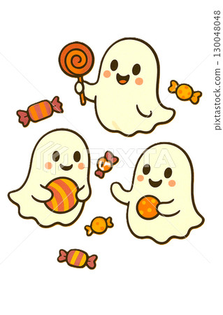 Ghosts holding candy 130048048