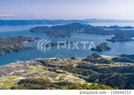 熊本縣：從倉嶽山頂眺望五所浦群島 130048153