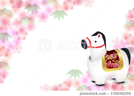 馬年賀卡十二生肖背景 130048209