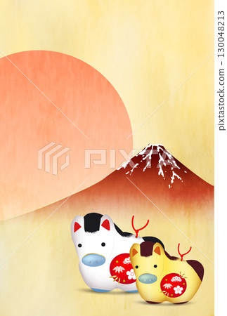 馬年賀卡十二生肖背景 130048213