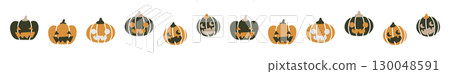 萬聖節南瓜分割線和裝飾材料 萬聖節南瓜分割線和裝飾材料 130048591