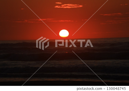 Sunrise scenery from Kujukuri beach 130048745