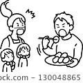 貪婪、情感虐待的丈夫的插圖（僅線條畫） 130048865