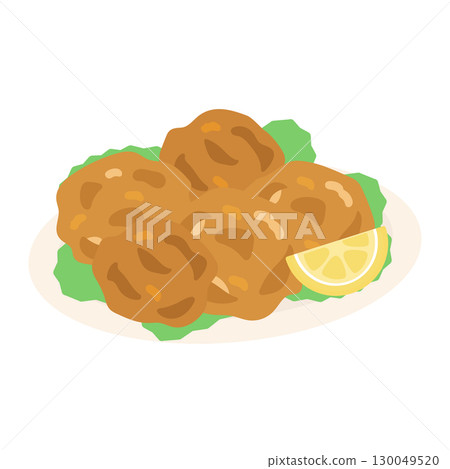 盤子裡的炸雞插圖 130049520