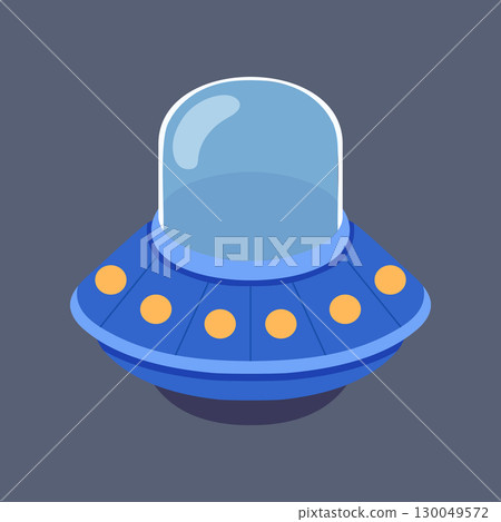 Cute Cartoon UFO Spaceship Vector Illustration Cute Cartoon UFO Spaceship Vector Illustration 130049572