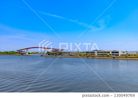 Toriizaki Club and Nakanoshima Bridge at Toriizaki Seaside Park, Kisarazu City, Chiba Prefecture 130049769