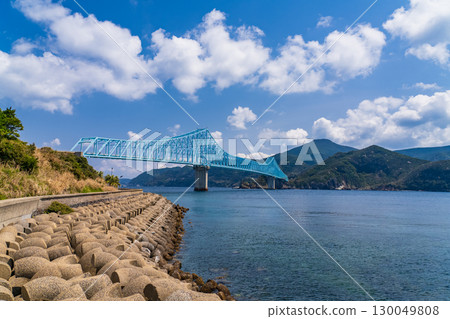 <長崎縣>眺望生月大橋的海岸線 130049808