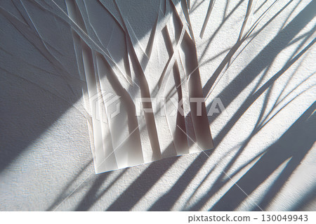 Paper craft. The white world of tree branches (background image) 130049943