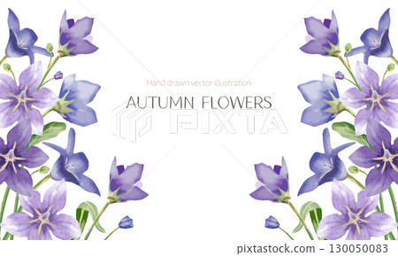 Watercolor bellflower flower frame 130050083