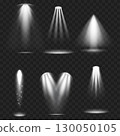Realistic Spotlight Beam Set. Stage Lighting Effect. Transparent. Vector 130050105