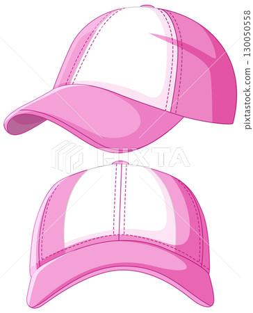 Pink and White Baseball Cap Vector Illustration Pink and White Baseball Cap Vector Illustration 130050558