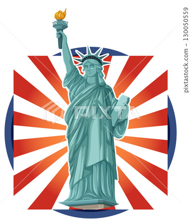 Statue of Liberty in Retro Vector Style 130050559