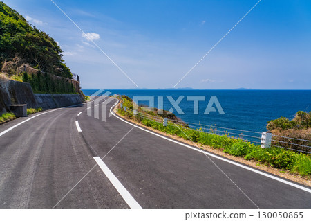 長崎縣生月夕陽之路蜿蜒道路 長崎縣生月夕陽之路蜿蜒道路 130050865