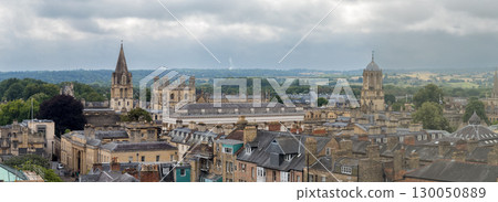 Historic Cityscape with Iconic Medieval Spires and Towers - 130050889