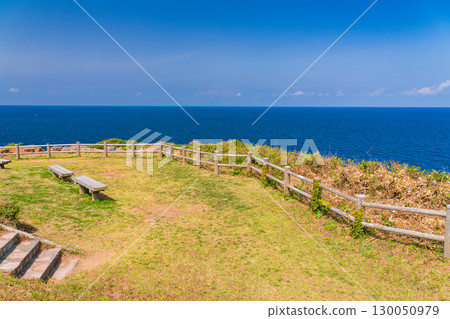 View of Ikitsuki Island, Nagasaki Prefecture - Coastline seen from the top of a hill View of Ikitsuki Island, Nagasaki Prefecture - Coastline seen from the top of a hill 130050979
