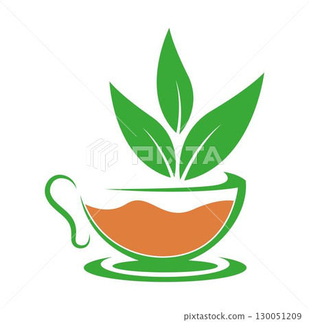 Tea drink logo  icon 130051209