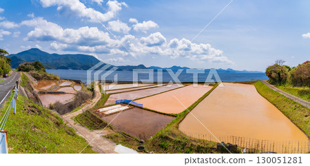 Nagasaki Prefecture: Rice fields and coastline of Ikitsuki Island 130051281