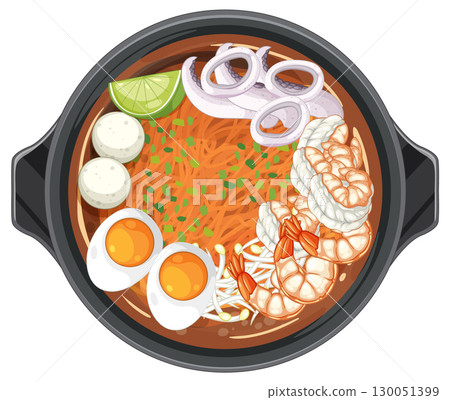 Vector Illustration of Thai Tom Yum Soup 130051399