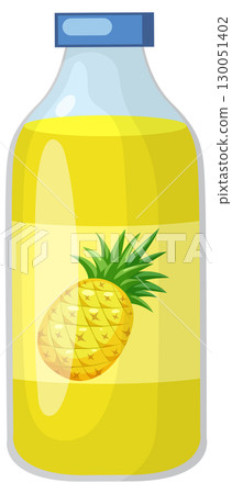Pineapple Juice Bottle Vector Illustration 130051402