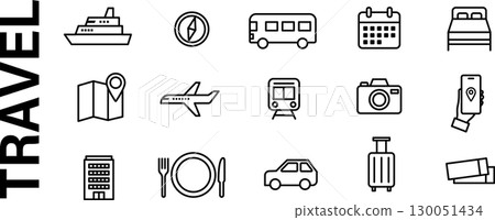 旅行圖示集 130051434