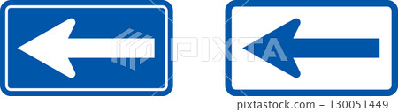 One-way guide sign, regulatory sign, road sign icon 130051449