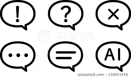 Popup chat bubble icon oval for app, web, UI 130051458