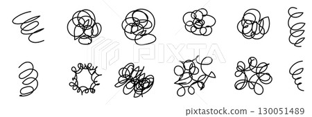 Frustrated handwritten icon set: Circling, Frustrated, Worried, Thinking, Anxiety Frustrated handwritten icon set: Circling, Frustrated, Worried, Thinking, Anxiety 130051489